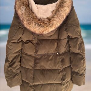 a.n.a Dark Olive Women's Puffer Coat